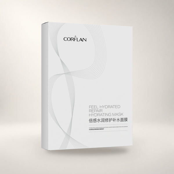 CORFLAN 倍感水润修护补水面膜 5 片装包装盒正面产品图